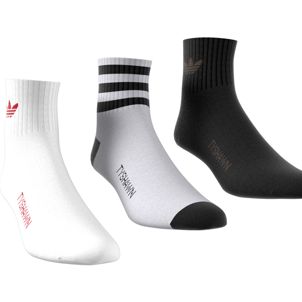 Adidas Tyshawn Socks 3 Pairs White/Light Grey Heather/Black