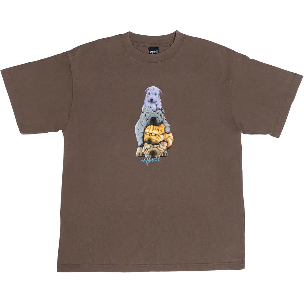 April The Dogs Tee Washed Brown