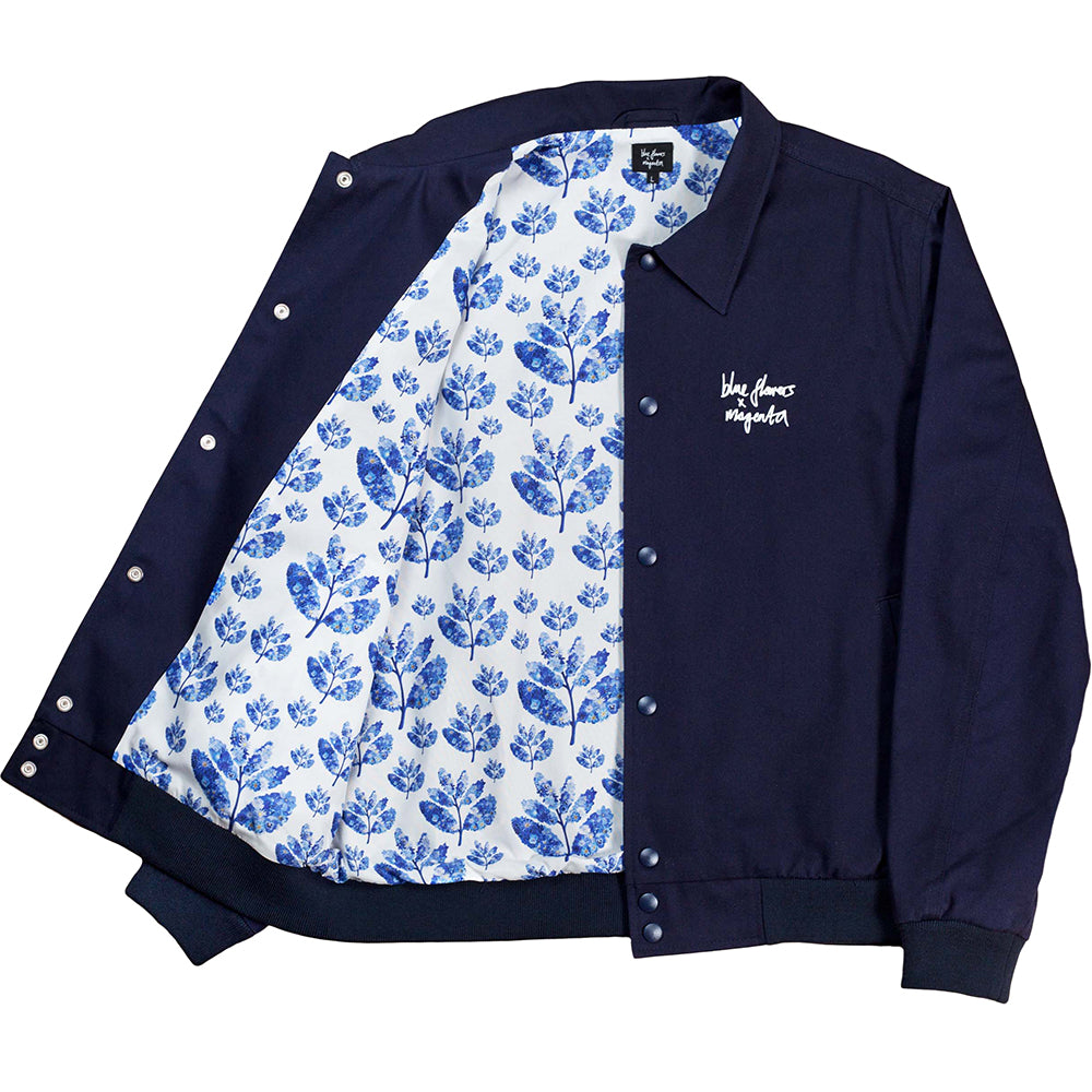 Blue Flowers x Magenta Jacket Navy Blue