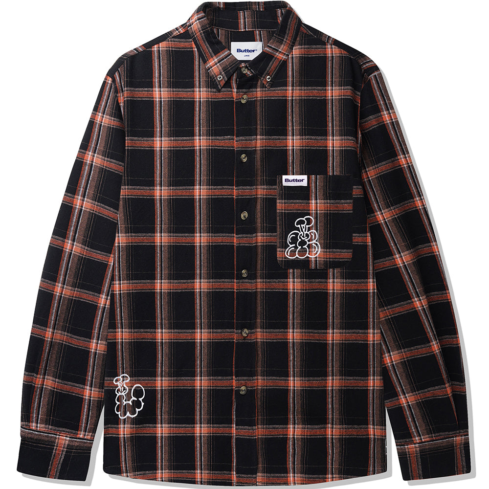 Butter Goods Bugs Flannel Shirt Black