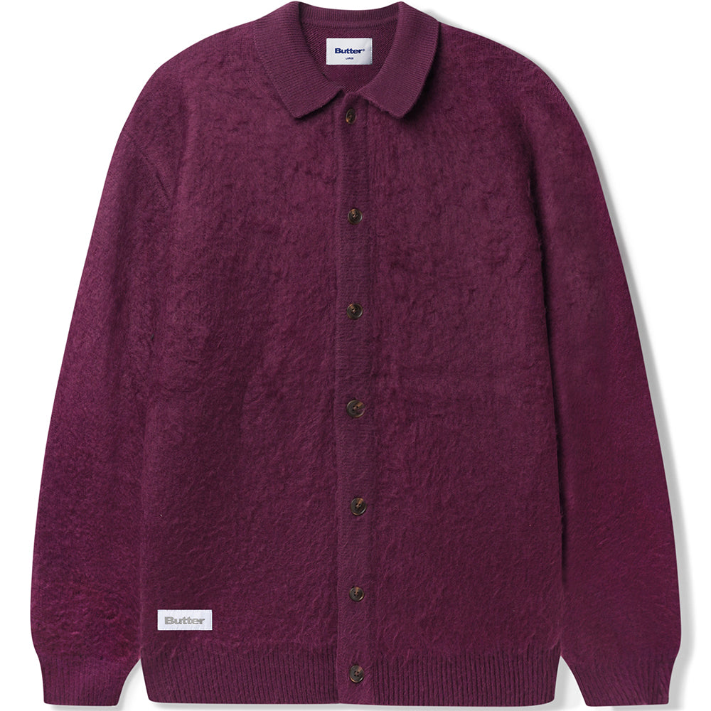 Butter Goods Mohair Button Up Knitted Shirt Port