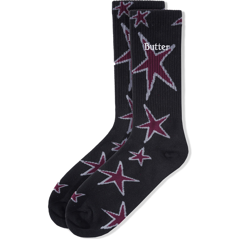 Butter Goods Star Socks Black