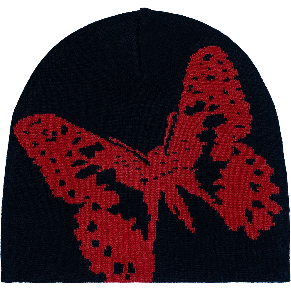 Bye Jeremy Butterfly Beanie Black/Red