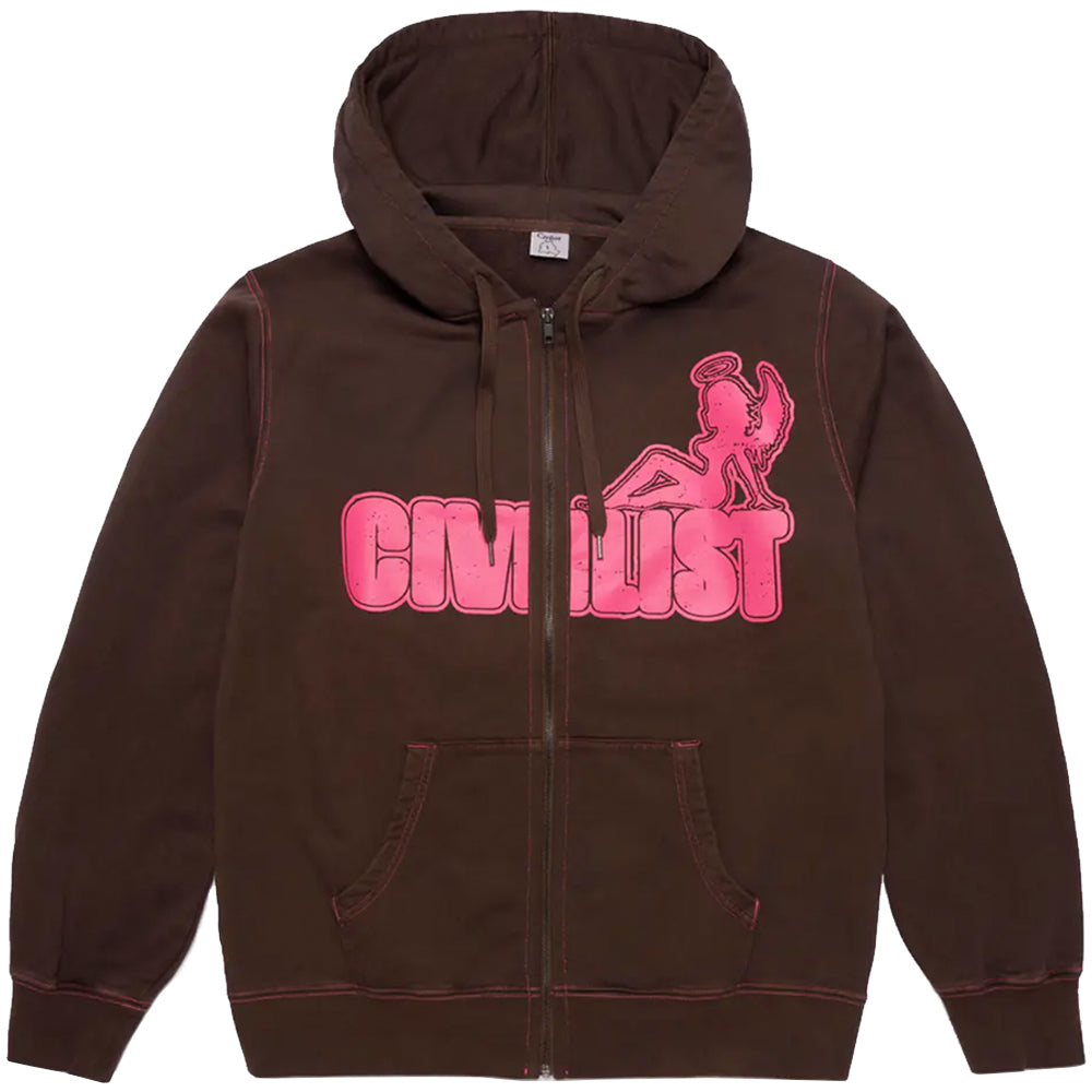 Civilist Angel Heavy Zip Hood Brown