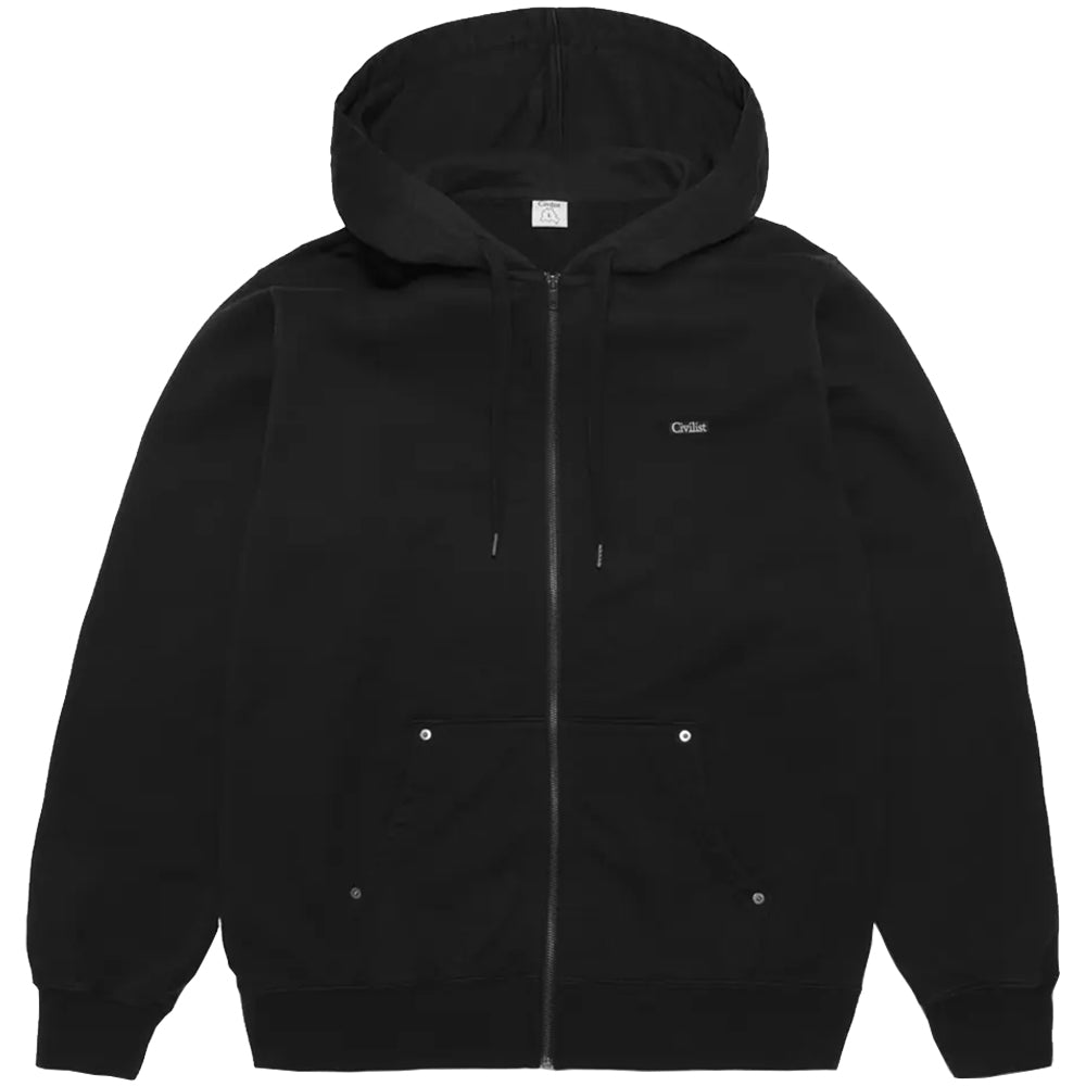 Civilist Studded Heavy Zip Hood Black