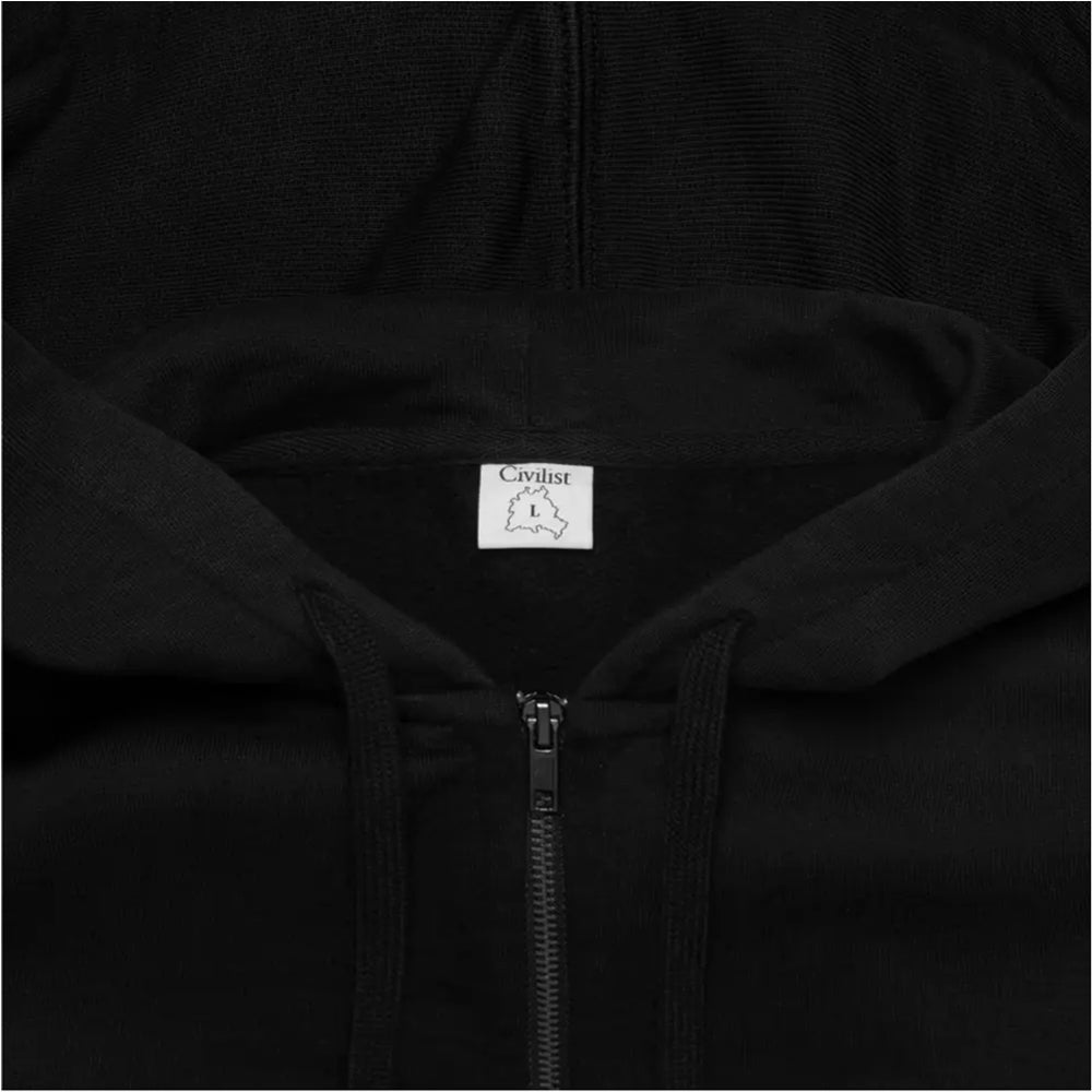 Civilist Studded Heavy Zip Hood Black