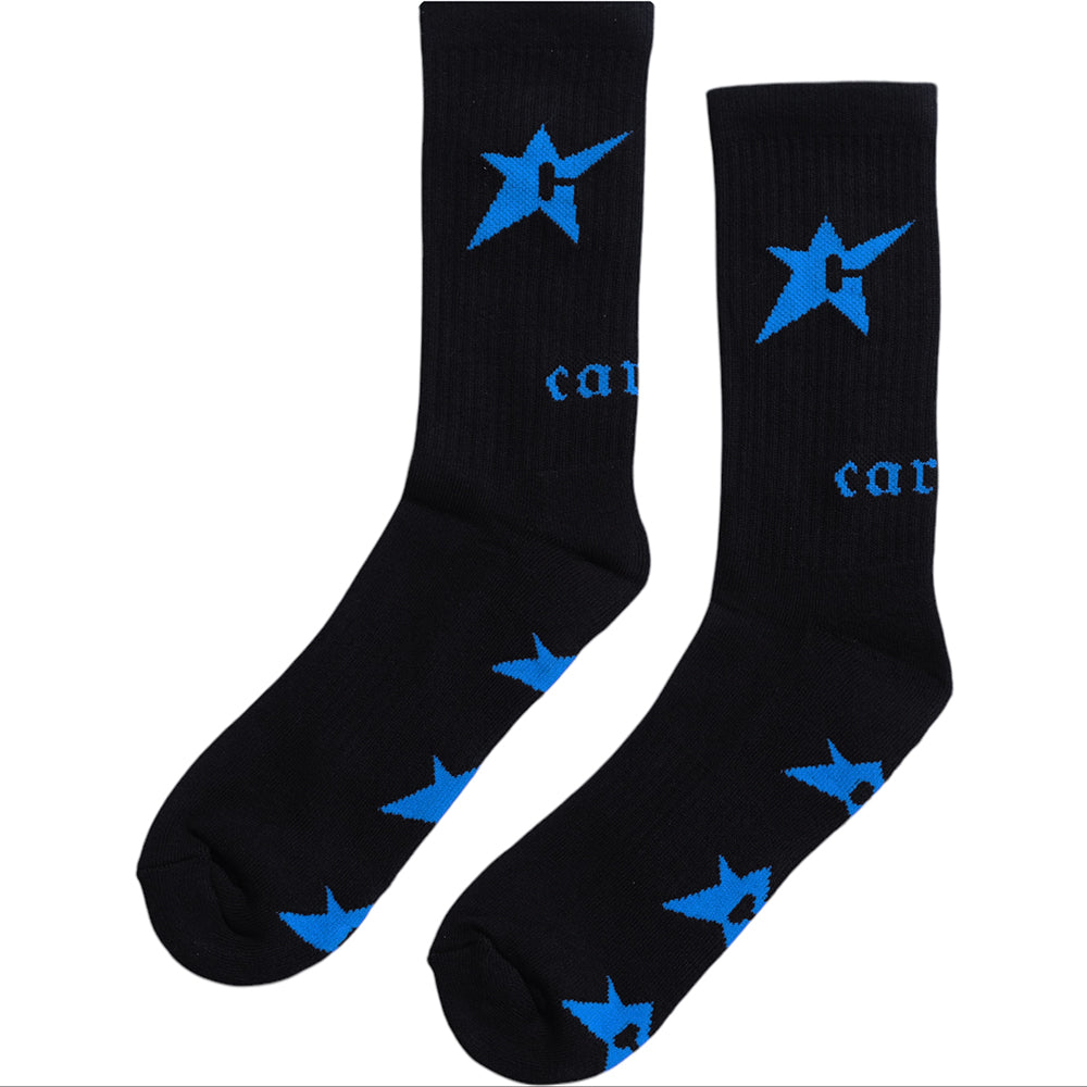 Carpet Company C-Star Socks Black/Denim Blue