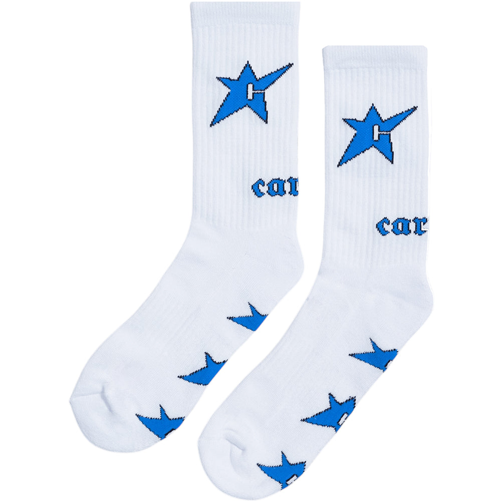 Carpet Company C-Star Socks White/Denim Blue