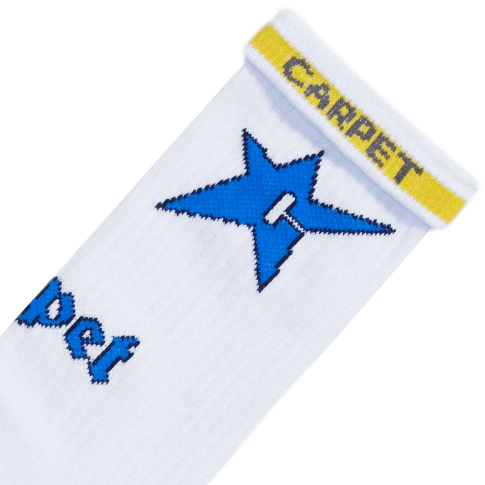 Carpet Company C-Star Socks White/Denim Blue