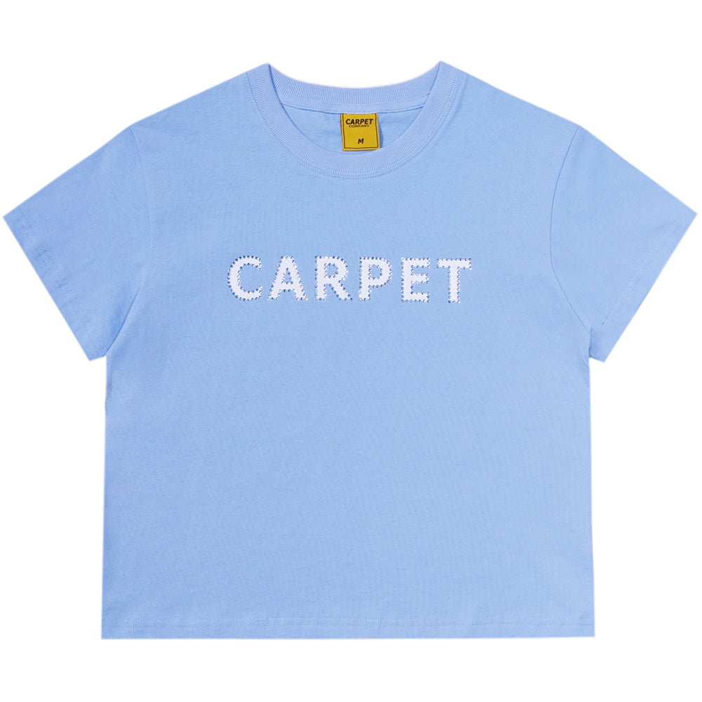 Carpet Company Girl Rhinestone Tee Carolina Blue