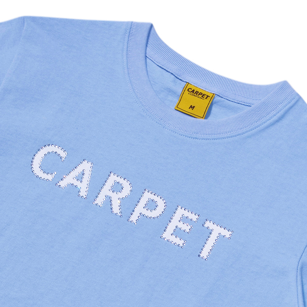 Carpet Company Girl Rhinestone Tee Carolina Blue