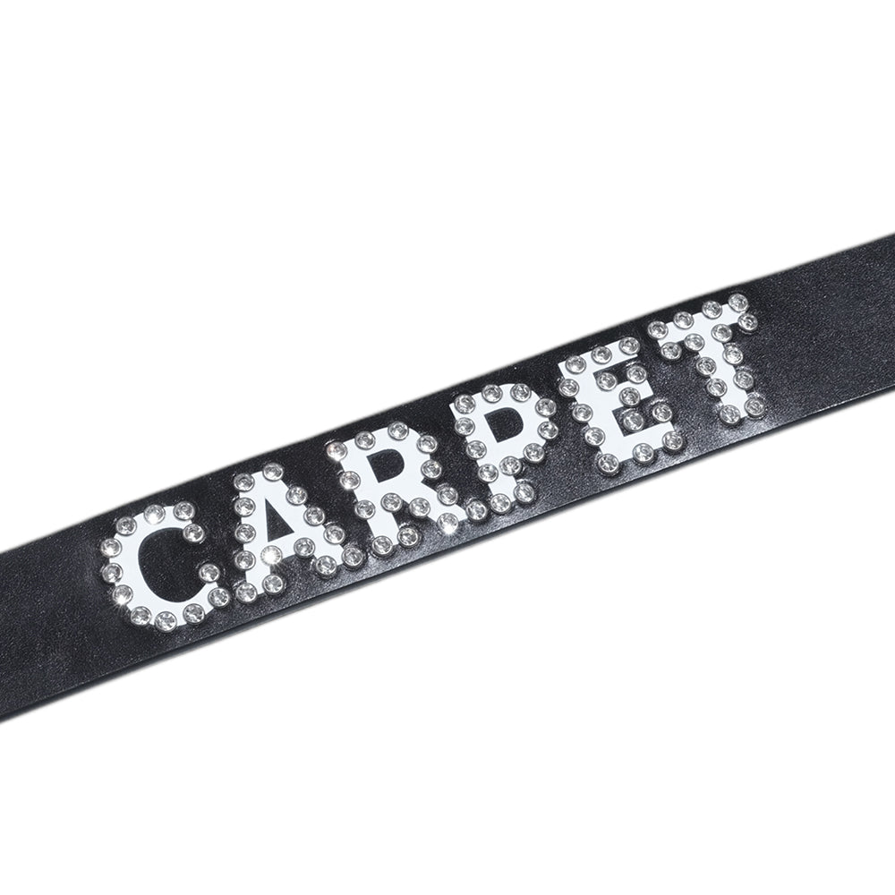 Carpet Company Rhinestone Leather Belt Black