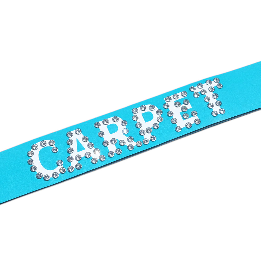 Carpet Company Rhinestone Leather Belt Carolina Blue