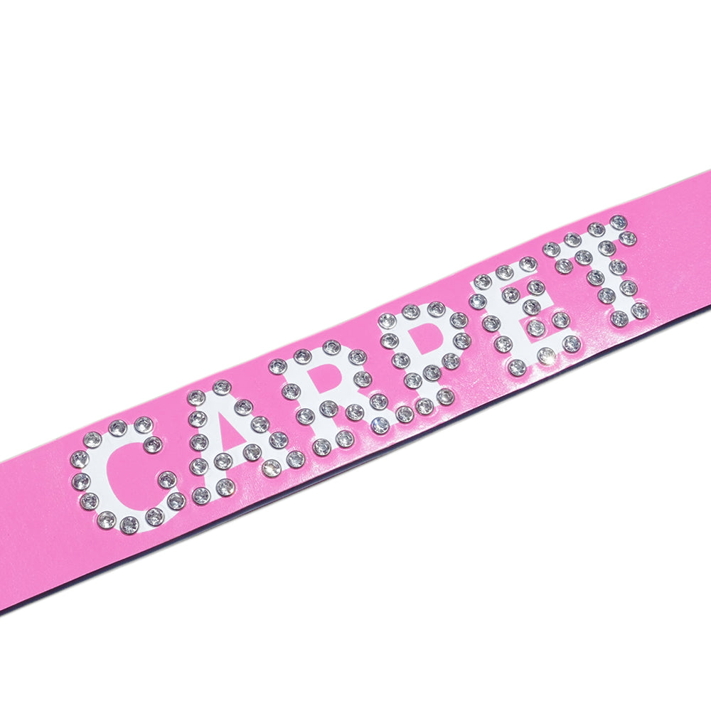 Carpet Company Rhinestone Leather Belt Hot Pink