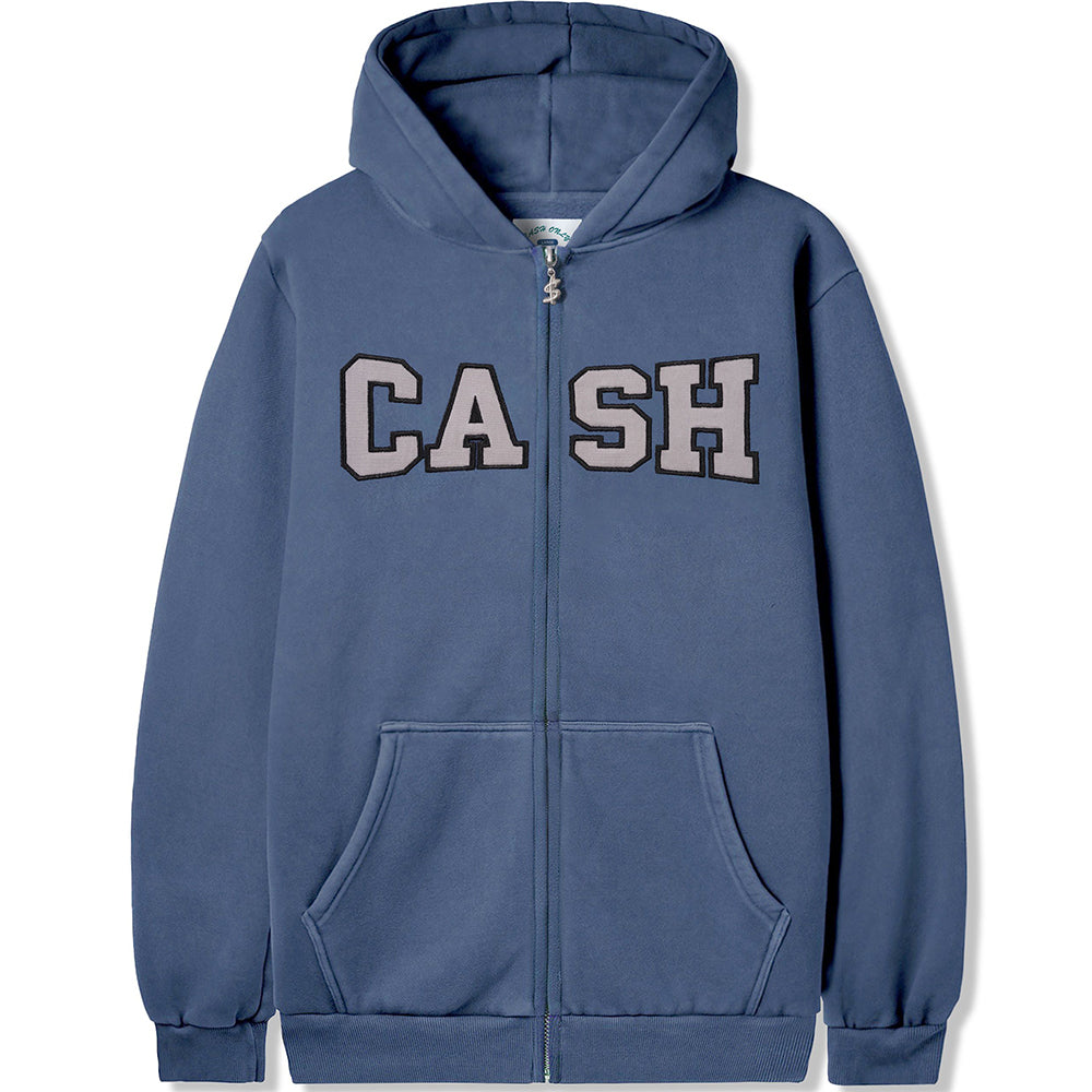 Cash Only Campus Zip-Thru Hood Washed Denim