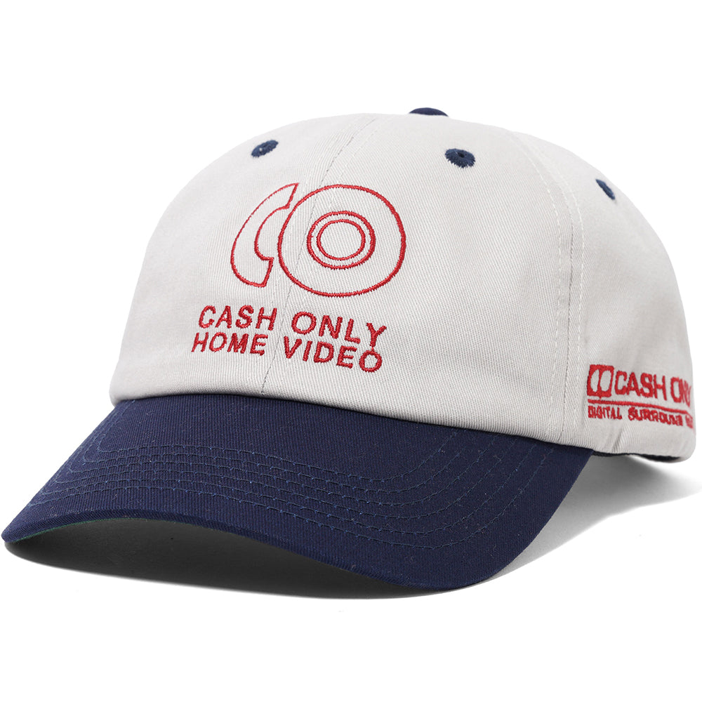 Cash Only Home Video 6 Panel Cap Light Grey