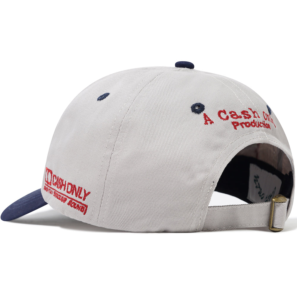 Cash Only Home Video 6 Panel Cap Light Grey