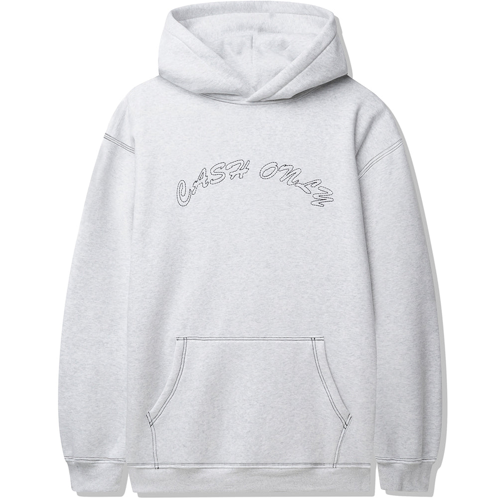 Cash Only Stitch Logo Pullover Hood Ash