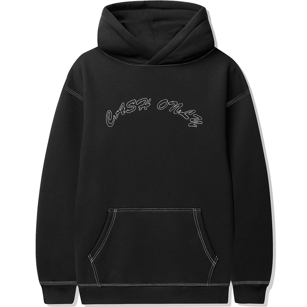 Cash Only Stitch Logo Pullover Hood Black