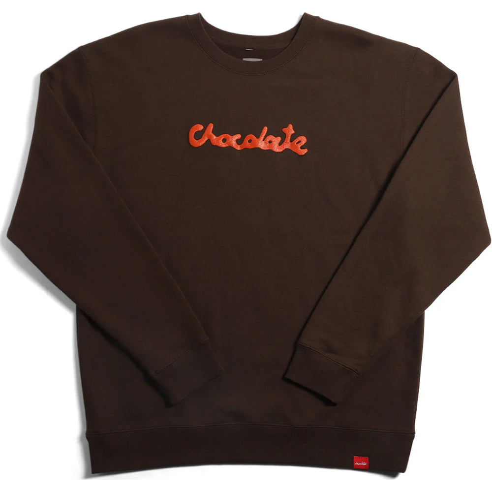 Chocolate McFetridge Drips Script Crew Brown