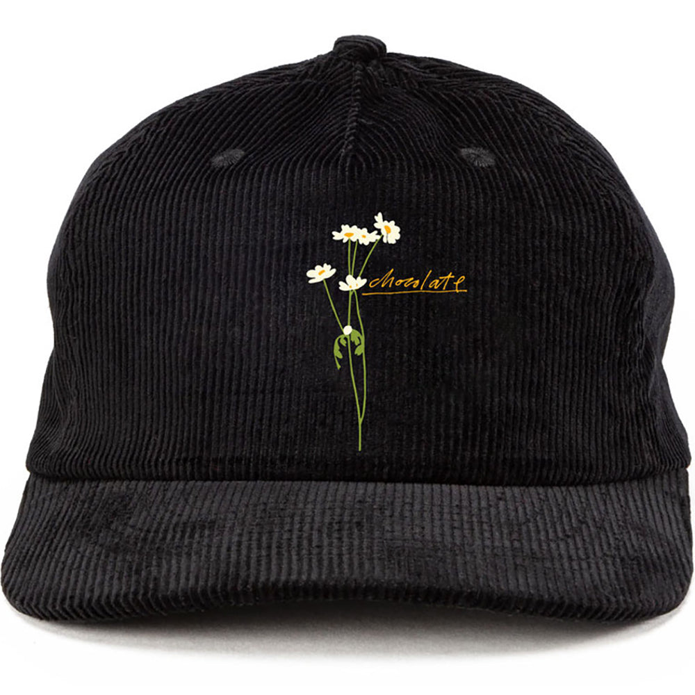 Chocolate Stems 5 Panel Cord Snapback Hat Black