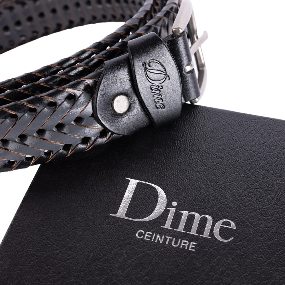 Dime MTL Braided Leather Belt Black/Charcoal