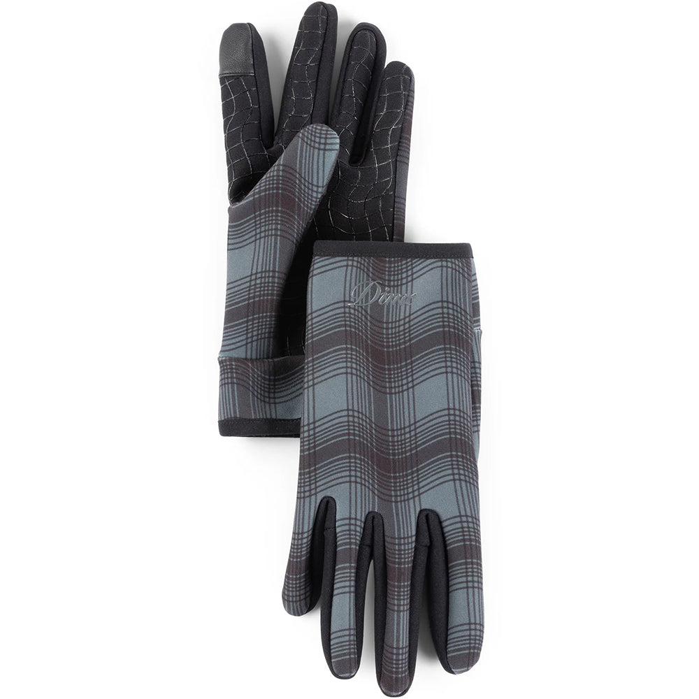 Dime MTL City Plaid Gloves Charcoal