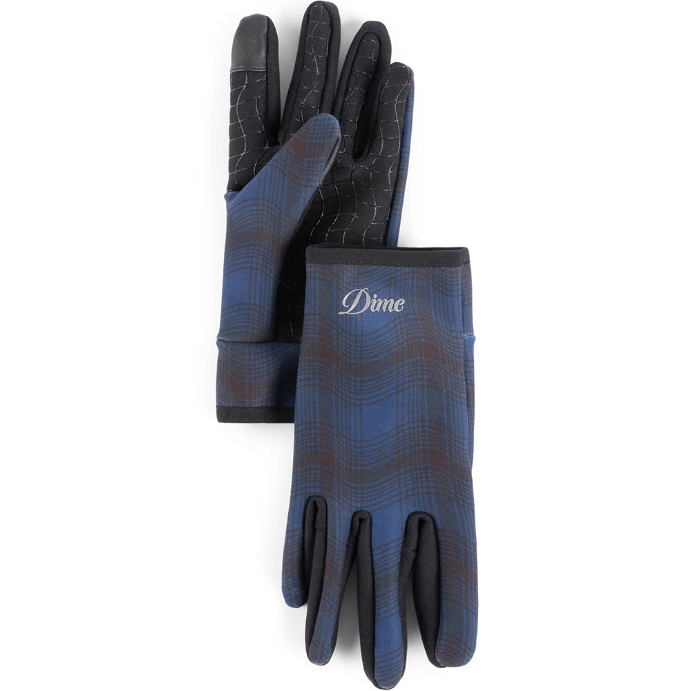 Dime MTL City Plaid Gloves Navy