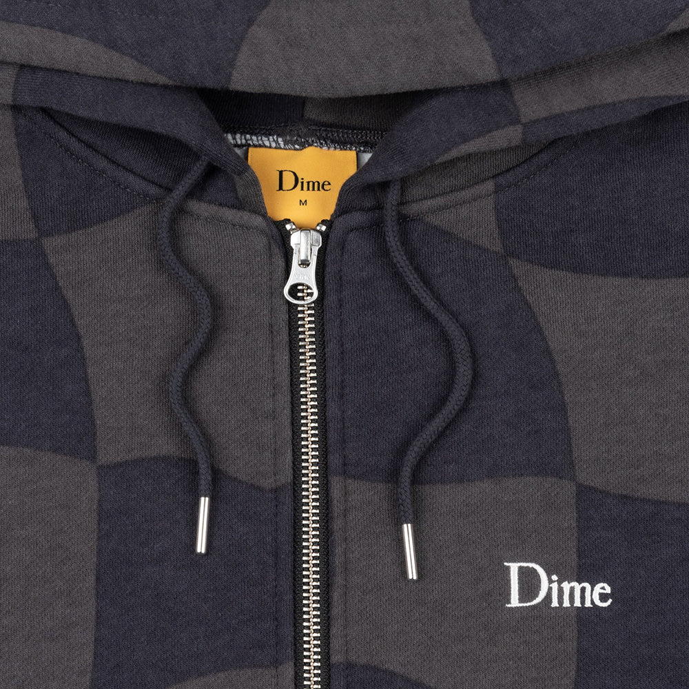 Dime MTL Classic Checkmate Zip Hoodie Charcoal