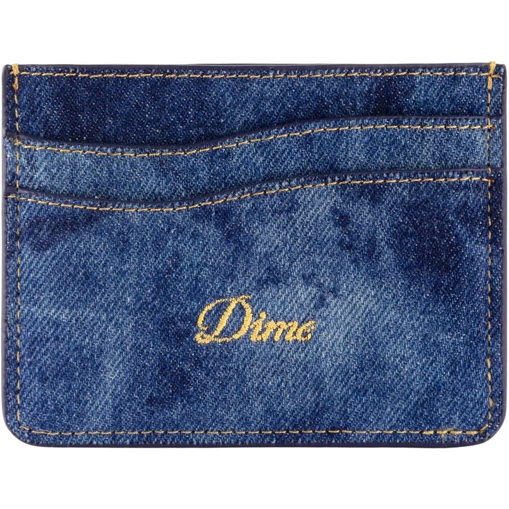 Dime MTL Cursive Cardholder Indigo Denim