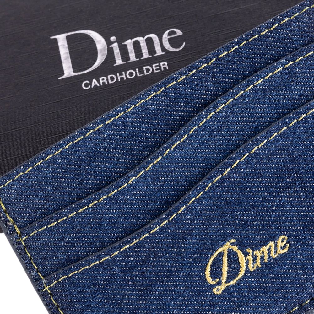 Dime MTL Cursive Cardholder Indigo Denim