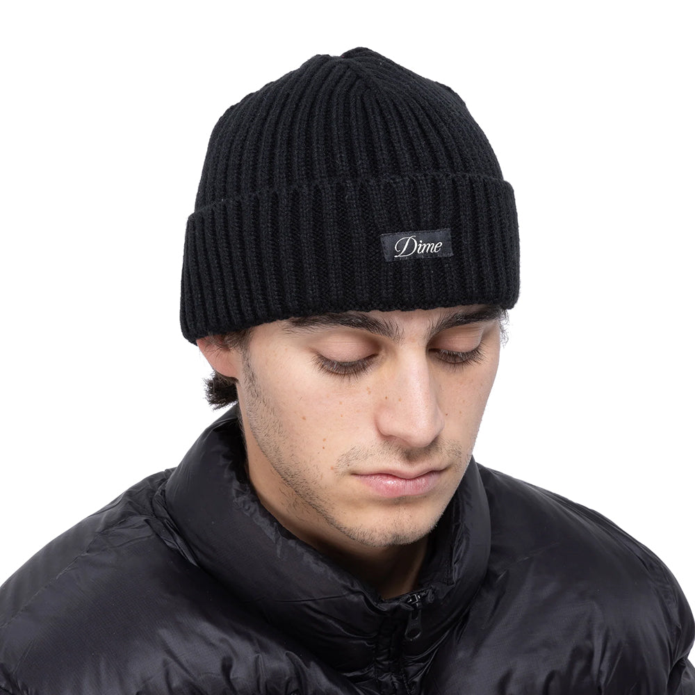 Dime MTL Cursive Fold Beanie Black