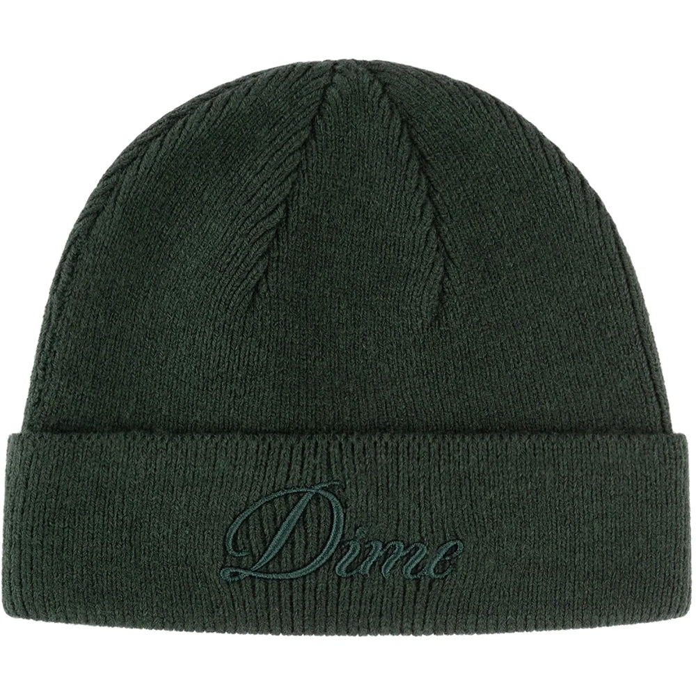 Dime MTL Cursive Wool Fold Beanie Forest