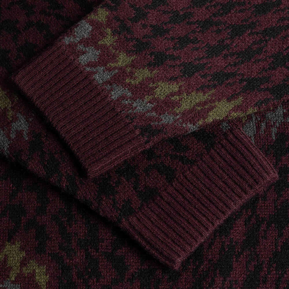 Dime MTL Houndstooth Knit Burgundy