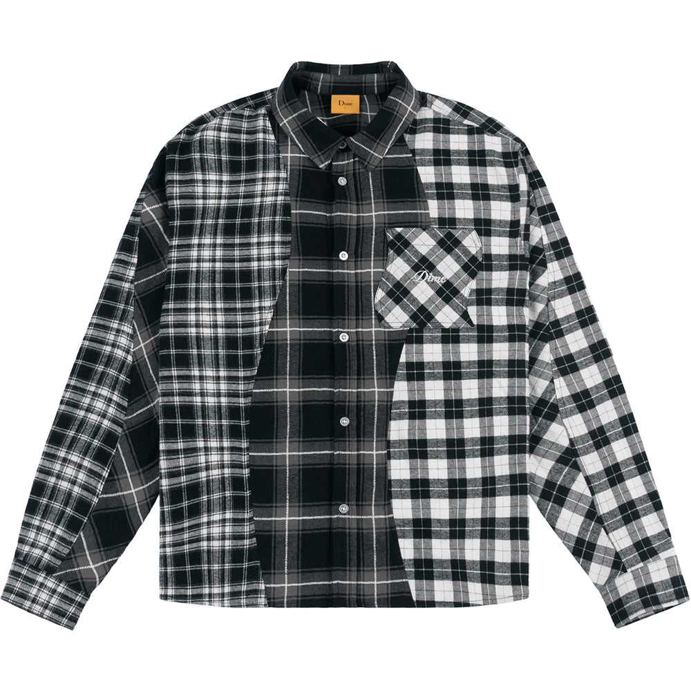 Dime MTL Triple Plaid Shirt Black