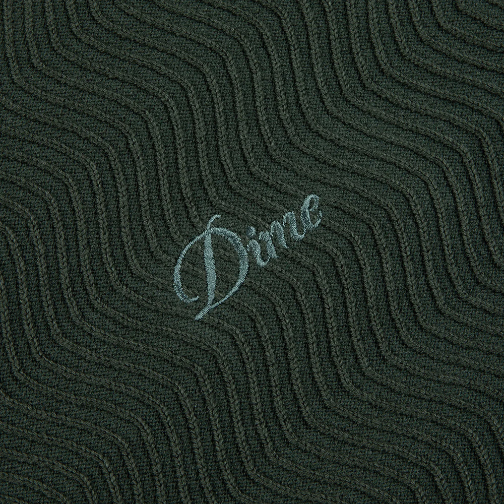 Dime MTL Wave Cable Knit Sweatshirt Forest