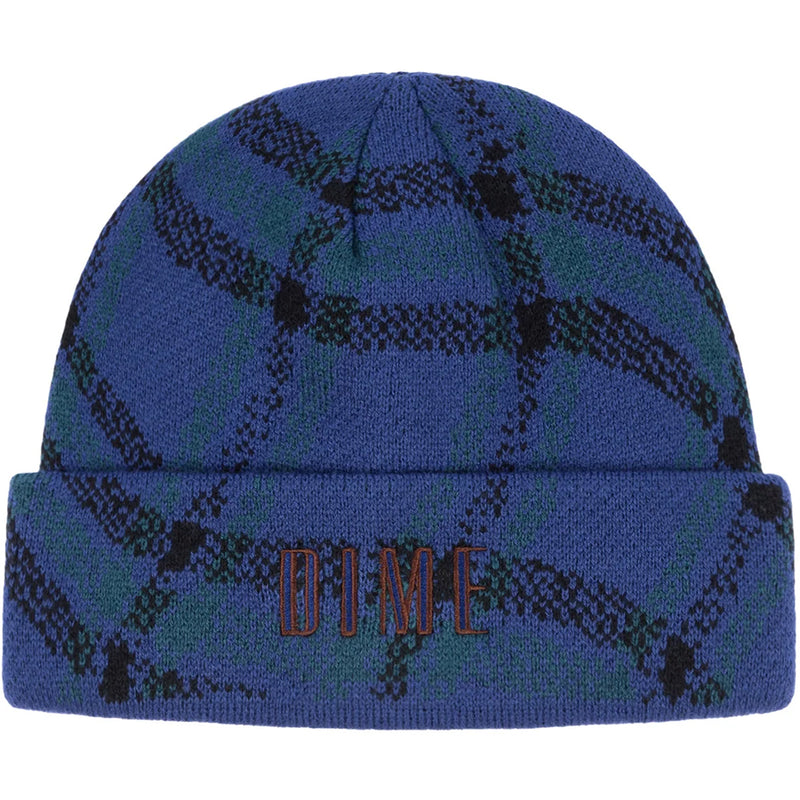 Dime MTL Wavy Plaid Cuff Beanie Teal | NOTE shop