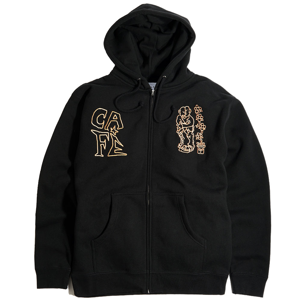 Skateboard Cafe Ethan Embroidered Zip Hood Black