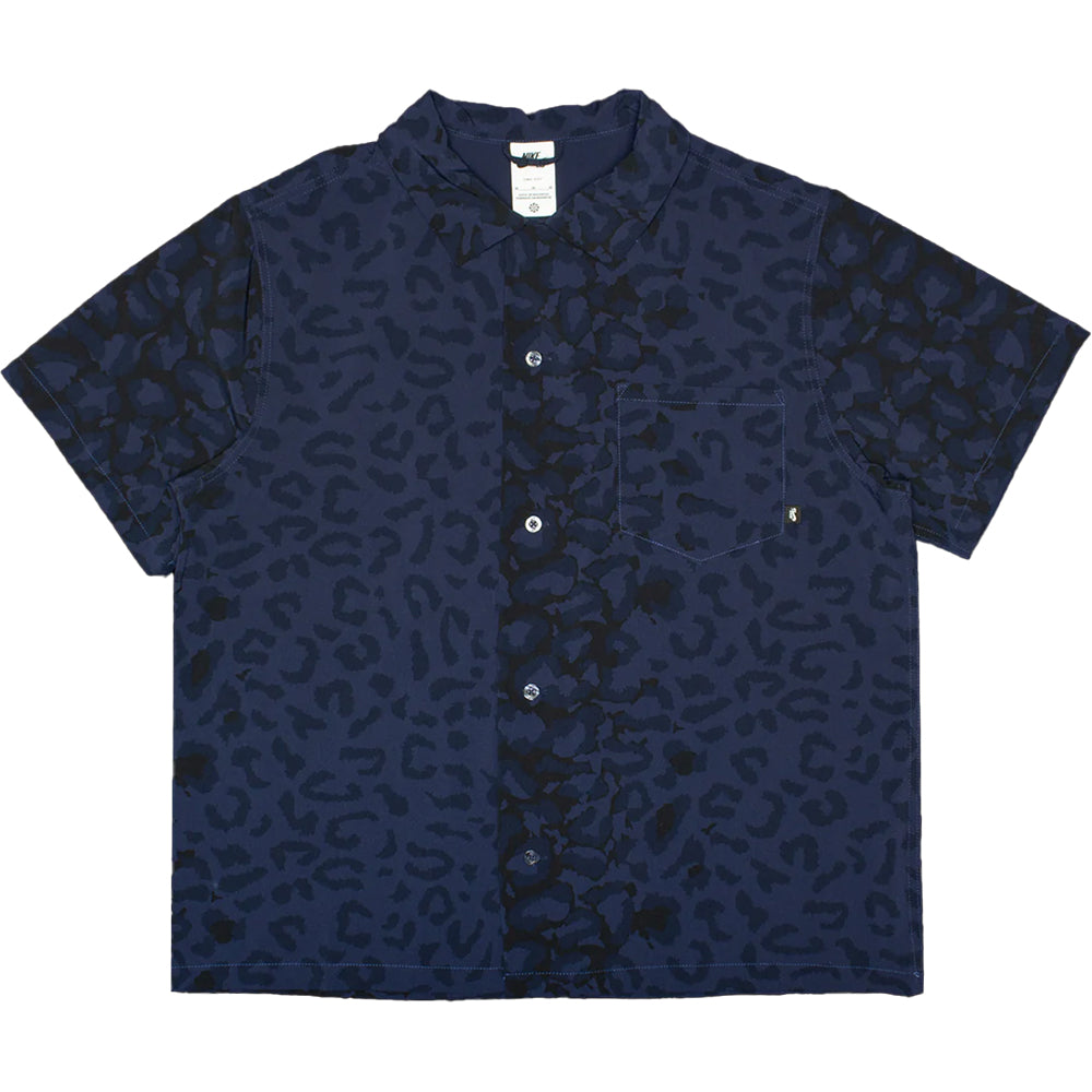 Nike SB Bowler Short-Sleeve Button-Up Shirt AOP Midnight Navy