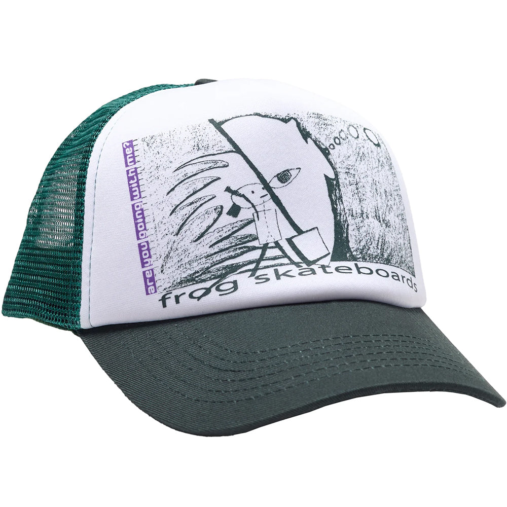 Frog R U Going With Me? Trucker Hat Green