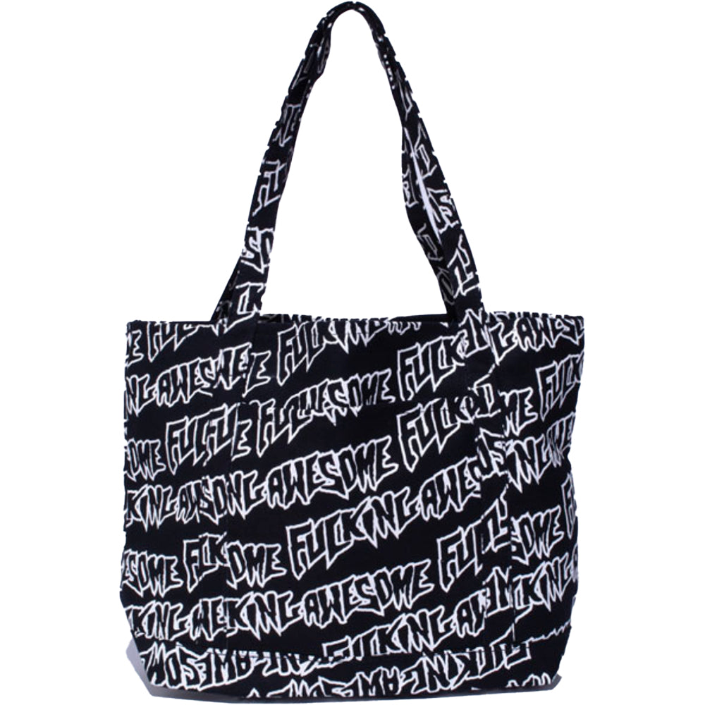 Fucking Awesome AOP Stamp Logo Tote Bag Black/White Medium