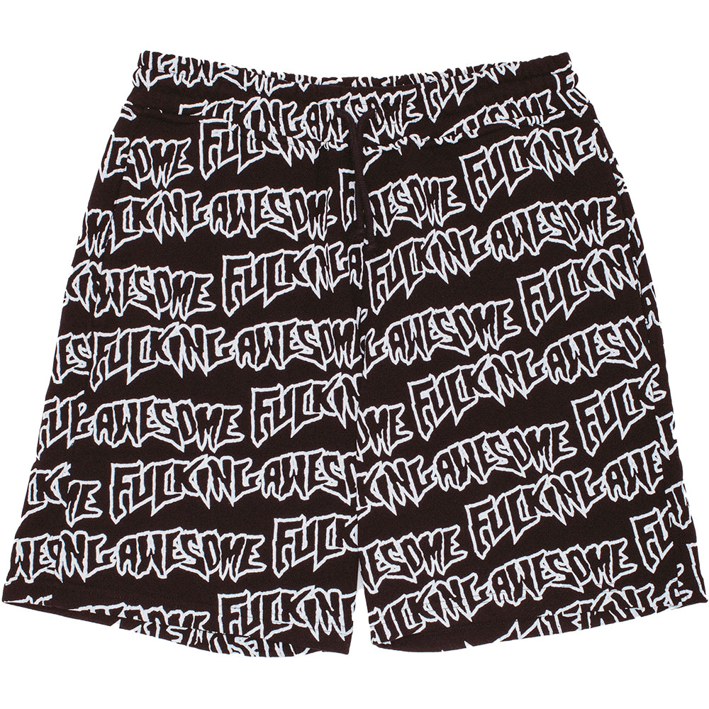 Fucking Awesome AOP Stamp Sweatshorts Black/White