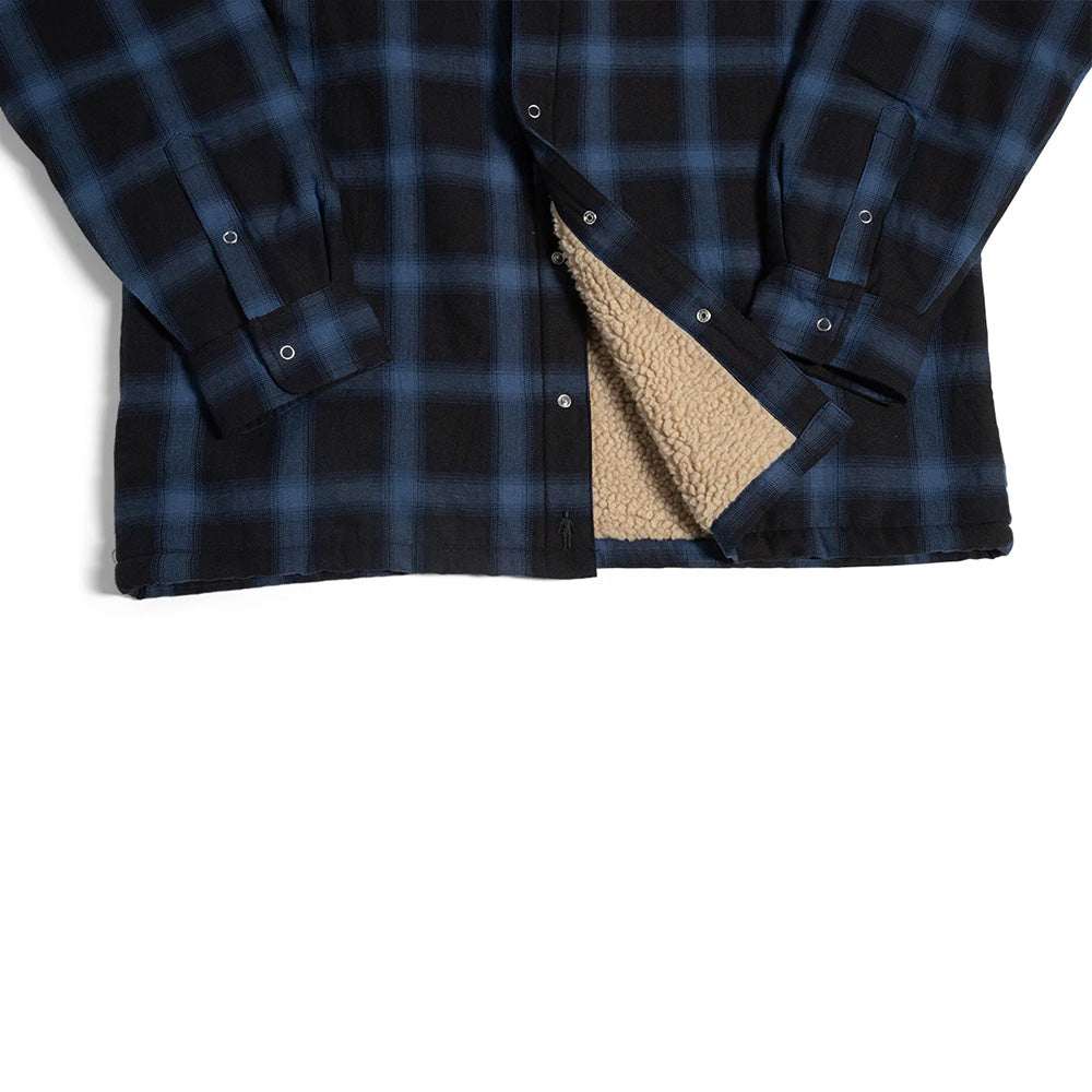 Girl Sherpa Lined Fleece Flannel Black/Blue