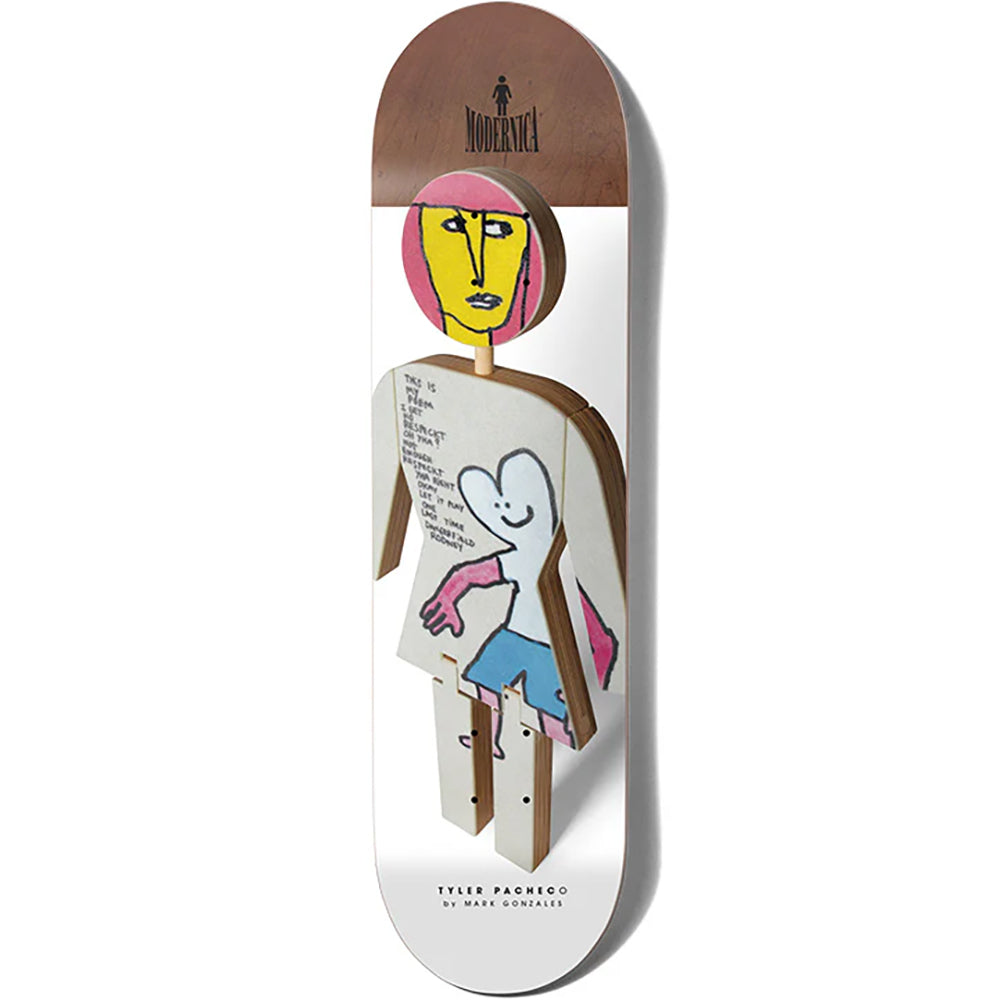 Girl Tyler Pacheco Modernica Mark Gonzales Twin Tip Skateboard Deck 8.5"