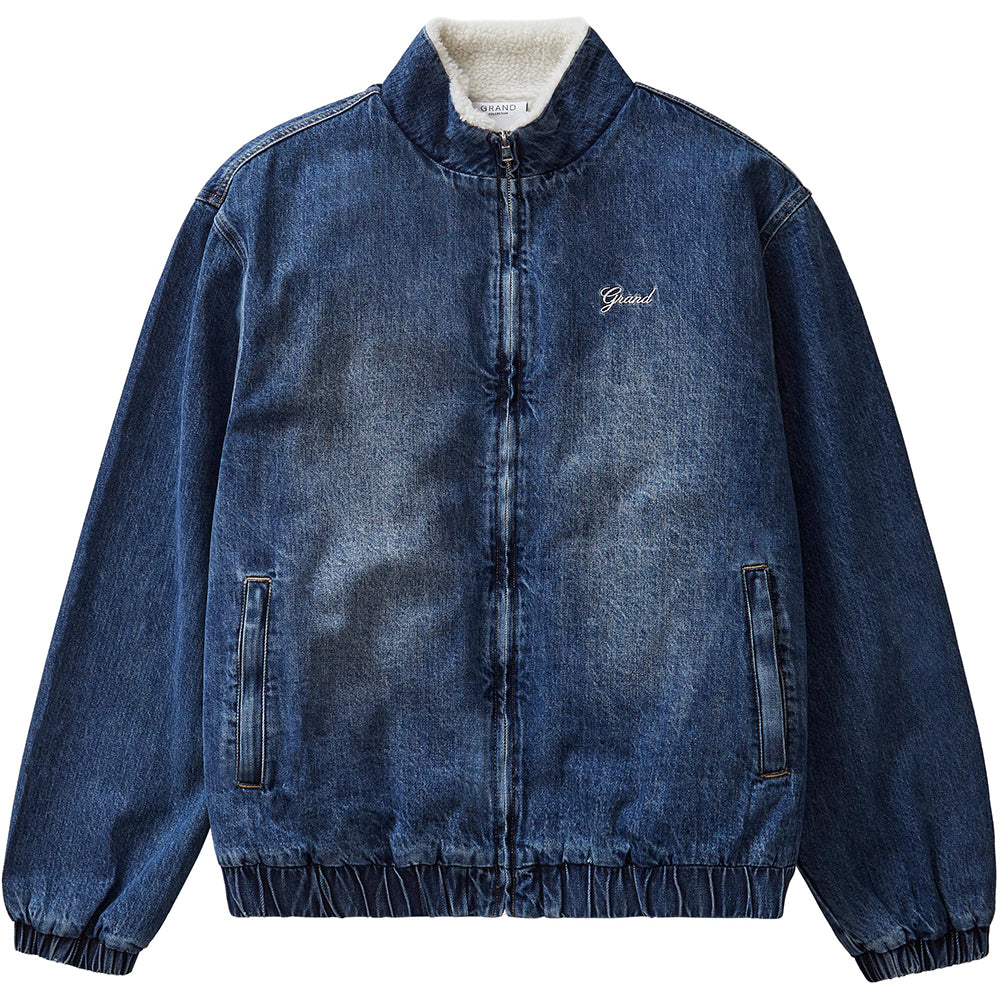 Grand Collection Sherpa Lined Denim Track Jacket