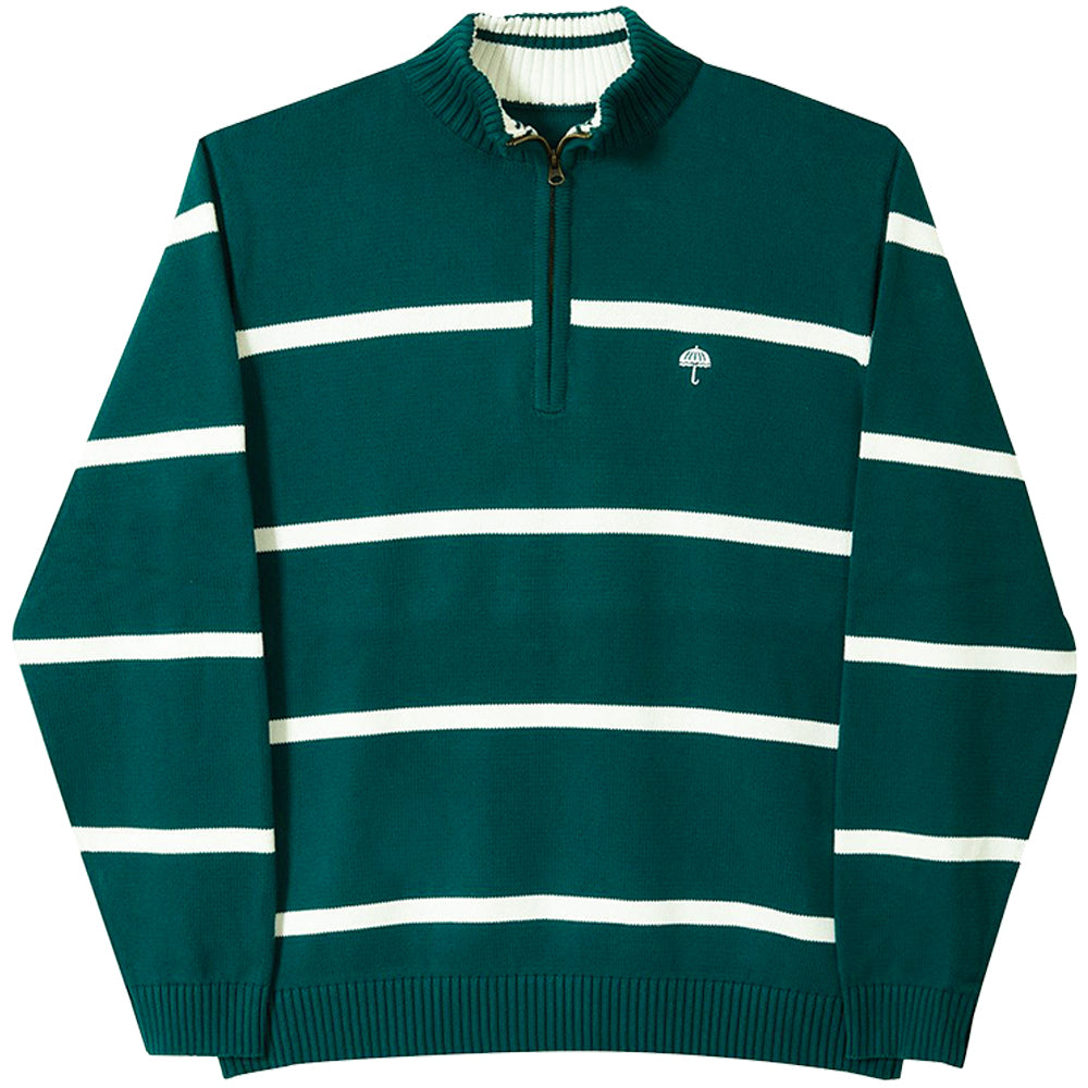 Hélas Tricot Quarter Zip Knit Teal Green