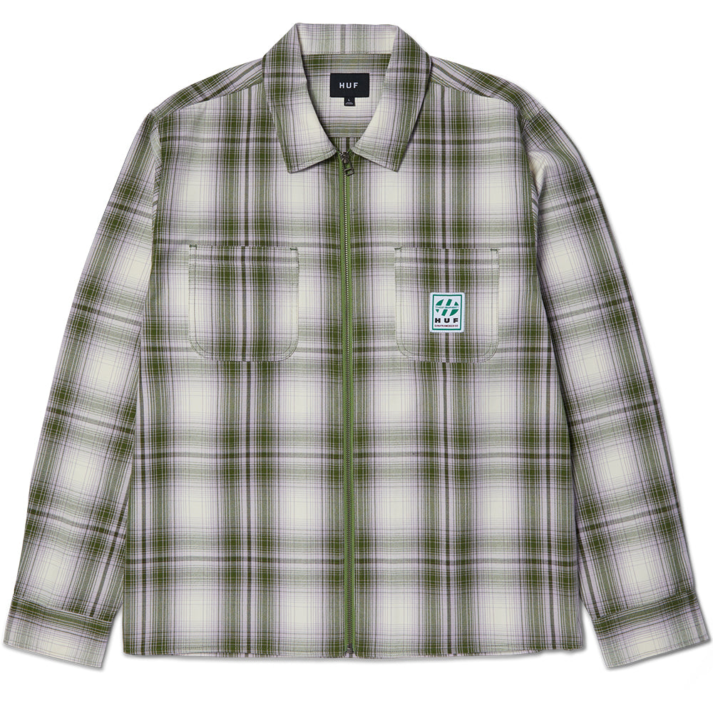 HUF Fillmore Plaid Shacket Leaf