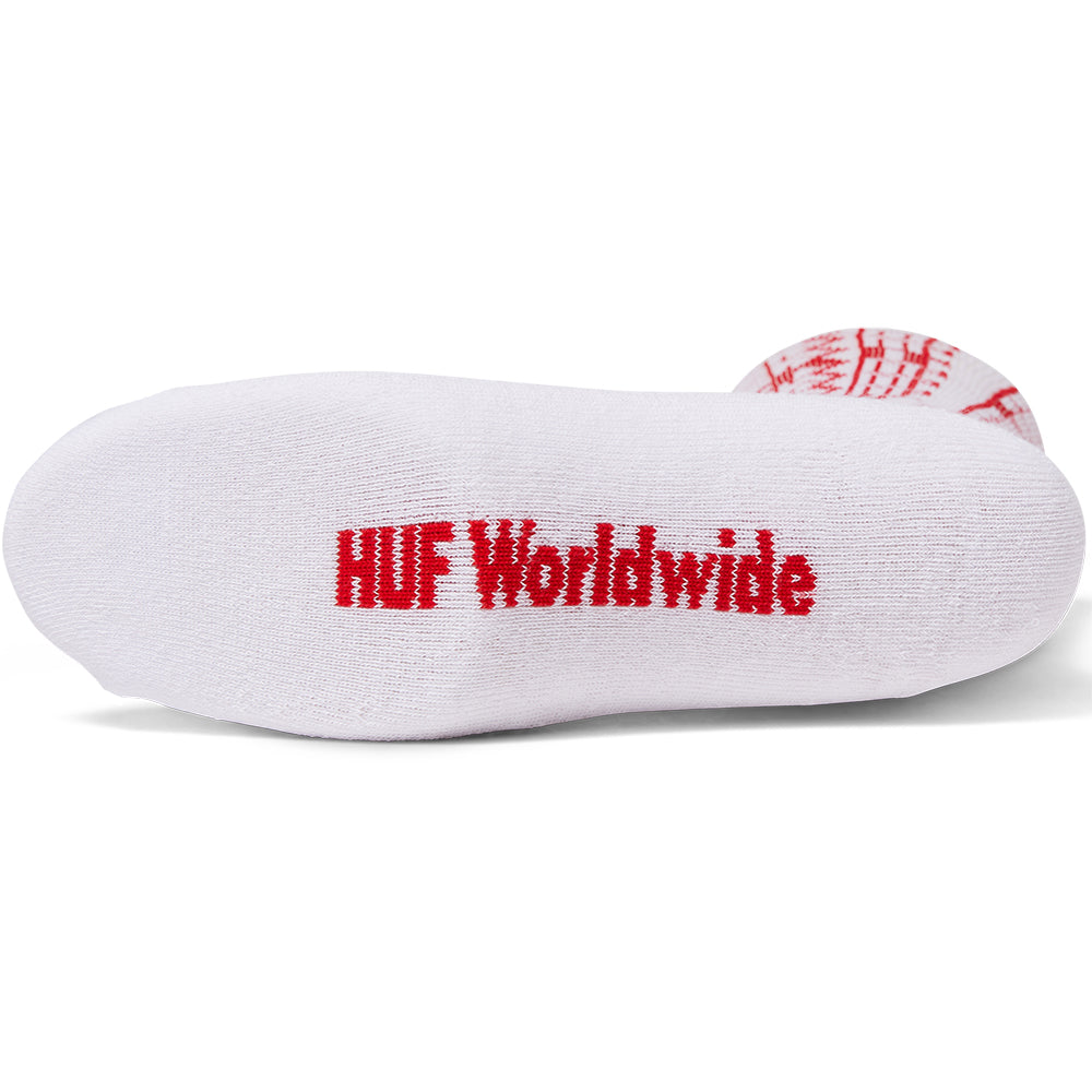 HUF Fuck It Repeat Crew Socks White