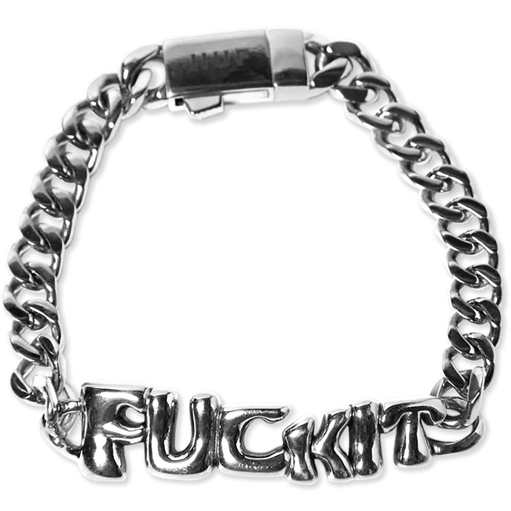 HUF Fuck It Warped ID Bracelet Silver