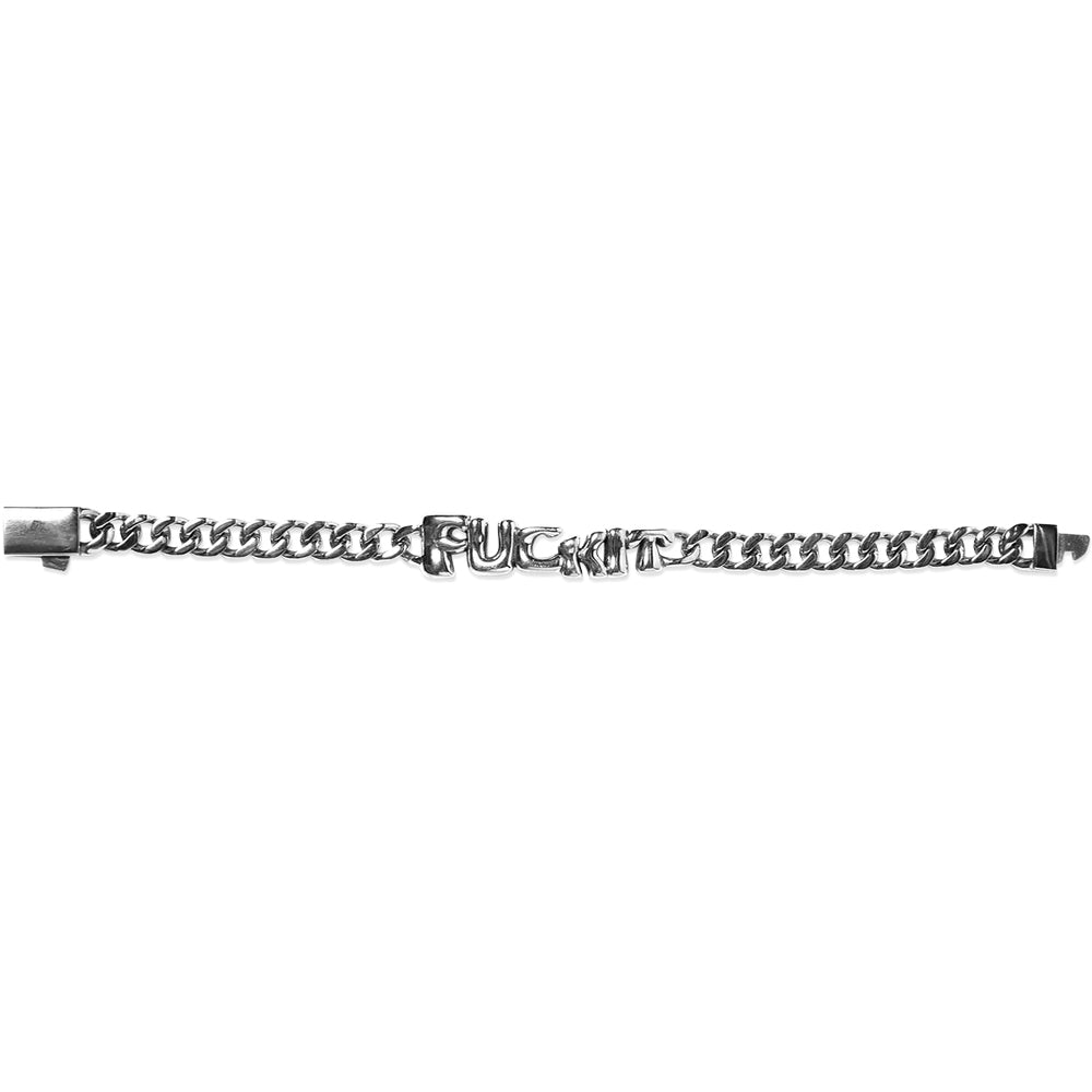 HUF Fuck It Warped ID Bracelet Silver